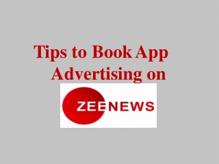 Zee News App Advertising Rates and Ad Options
