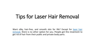 Tips for Laser Hair Removal