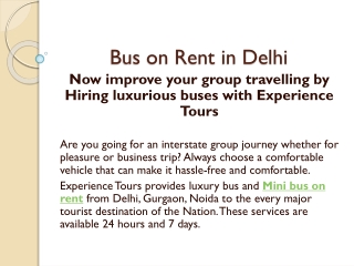 Mini Bus and Luxury Bus on Rent in Delhi