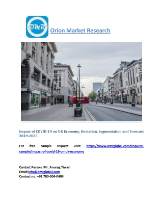 Impact of COVID-19 on UK Economy, Deviation, Segmentation, Forecast 2019-2025