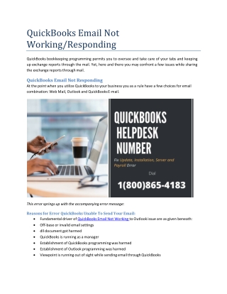 QuickBooks Email Not Working - Some Easy Tips to Defeat it