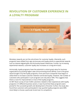 Revolution of Customer Experience in A Loyalty Program - Zinrelo