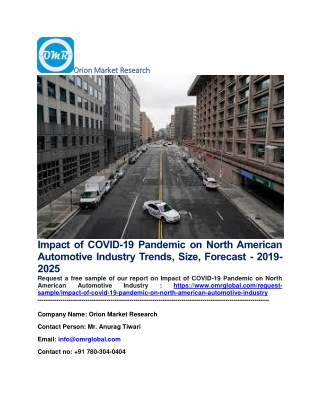 Impact of COVID-19 Pandemic on North American Automotive Industry Trends, Size, Forecast - 2019-2025
