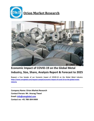 Economic Impact of COVID-19 on the Global Metal Industry Size, Industry Trends, Share and Forecast 2019-2025