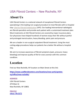 USA Fibroid Centers – New Rochelle, NY