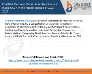 Coal Bed Methane Market is set to witness a stable CAGR in the forecast period of 2020-2027