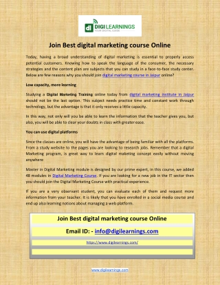 Join Digital marketing training in Jaipur