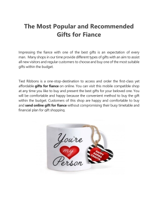 The Most Popular and Recommended Gifts for Fiance