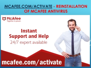 mcafee.com/activate - Reinstallation of McAfee Antivirus
