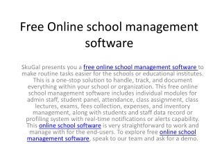 Free Online school management software