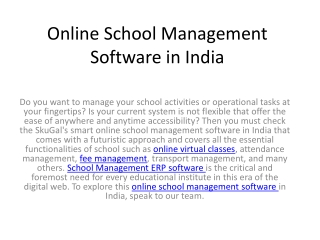 Online School Management Software with Online classes in India