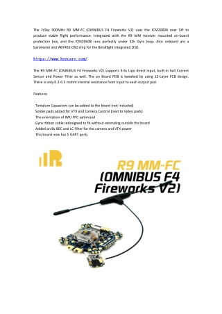 FrSky R9 MM-FC (OMNIBUS F4 Fireworks V2) Flight Controller