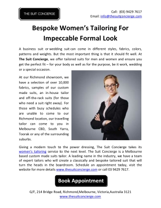 Bespoke Women’s Tailoring For Impeccable Formal Look