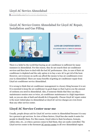 Find Nearest Lloyd AC Service Center in Ahmedabad