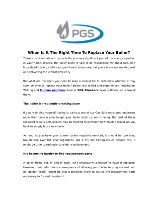 When Is It The Right Time To Replace Your Boiler?