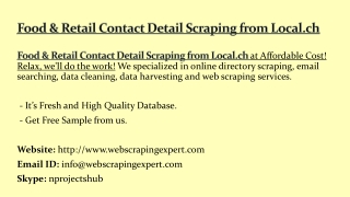 Food & Retail Contact Detail Scraping from Local.ch