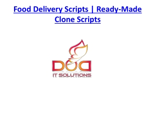 Food Delivery Scripts | Ready-Made Clone Scripts | DOD IT SOLUTIONS