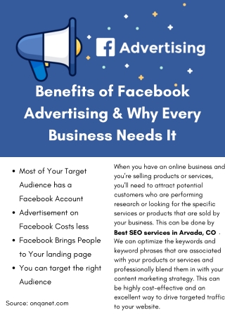 Benefits of Facebook Advertising & Why Every Business Needs It