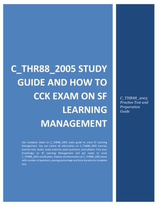 C_THR88_2005 Study Guide and How to Crack Exam on SF Learning Management