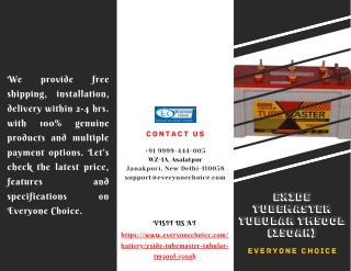 Buy Exide TubeMaster Tubular TM500L (150Ah) Inverter Battery Online