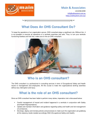 OHS Consultant Melbourne