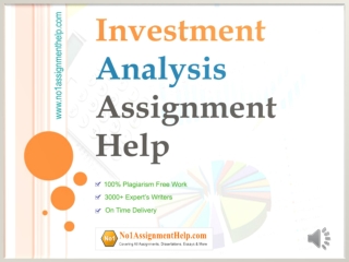 Investment Analysis Assignment Help By Professional Writers