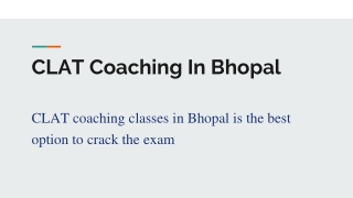 Best CLAT Coaching In Bhopal