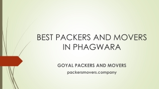 Packers and Movers in Phagwara! Best Services Guaranteed