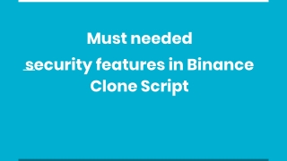 Security Features Need to Check out in Binance Clone Script