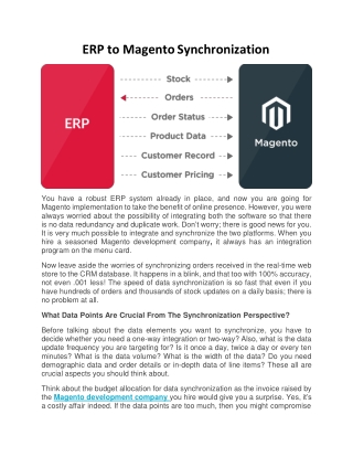 ERP to Magento Synchronization