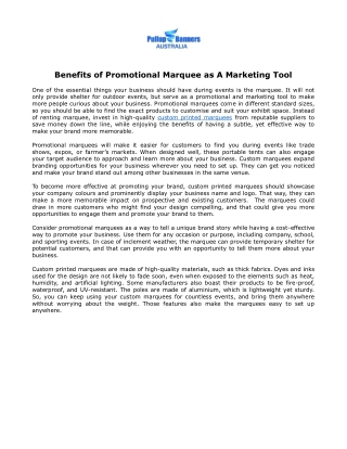 Benefits of Promotional Marquee as A Marketing Tool