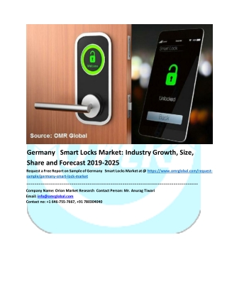 Germany   Smart Locks Market Growth, Size, Share, Industry Report and Forecast to 2019-2025