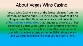 Vegas Wins - Best New Online Casino Slots Games Site UK