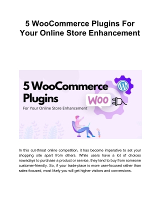 5 WooCommerce Plugins For Your Online Store Enhancement