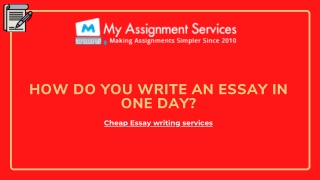 Writing Essay in one day like Experts