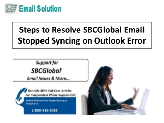 1-800-316-3088 Steps to Resolve SBCGlobal Email Stopped Syncing on Outlook Error