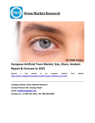 European Artificial Tears Market Size, Industry Trends, Share and Forecast 2019-2025