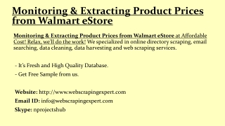 Monitoring & Extracting Product Prices from Walmart eStore