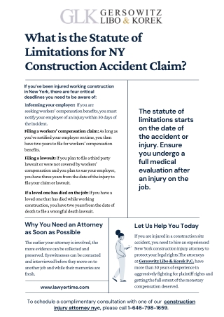 Statute of Limitations for NY Construction Accident Claim