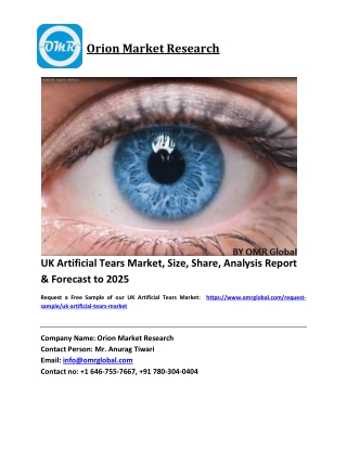 UK Artificial Tears Market Size, Industry Trends, Share and Forecast 2019-2025