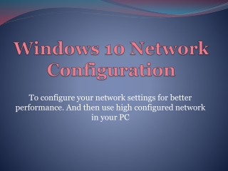 Windows 10 Network Configuration