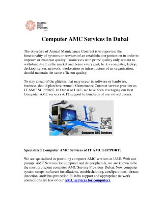 Computer AMC Services In Dubai