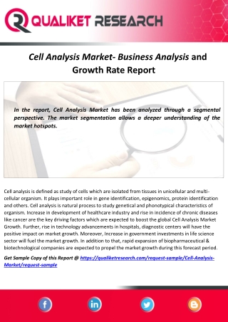 Cell Analysis Market 2020 Emerging Trends, Top Companies, Industry Demand, Growth Opportunities, Business Review and Reg