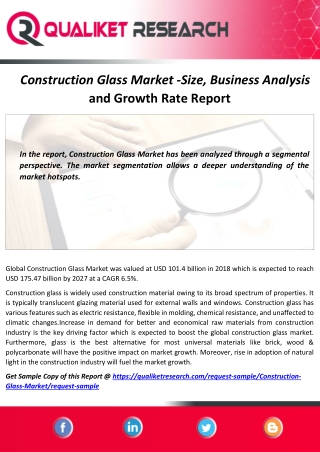 Construction Glass Market 2020 Emerging Trends, Top Companies, Industry Demand, Growth Opportunities, Business Review an