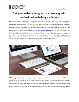 Get your website designed in a new way with professional web design solutions