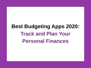 Best Budgeting Apps 2020: Track and Plan Your Personal Finances