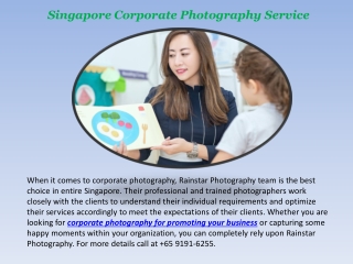 Singapore Corporate Photography Service