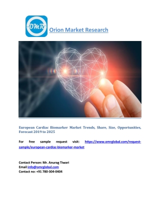 European Cardiac Biomarker Market Trends, Share, Size, Opportunities, Forecast 2019 to 2025