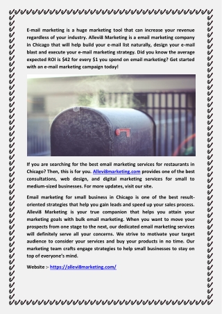 Get Email Marketing Services For Restaurants - Allevi8 Marketing