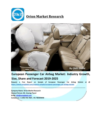 European Passenger Car Airbag Market Growth, Size, Share, Industry Report and Forecast to 2019-2025